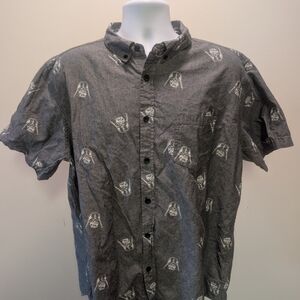 Star Wars Black and Gray Button-Up Shirt
